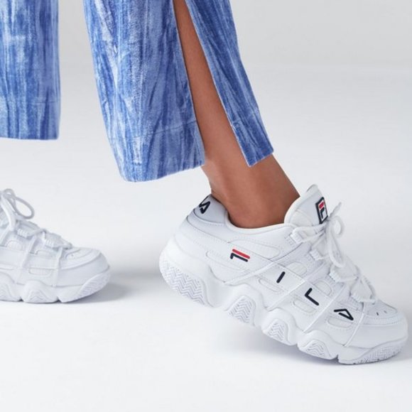 white platform sneakers fila
